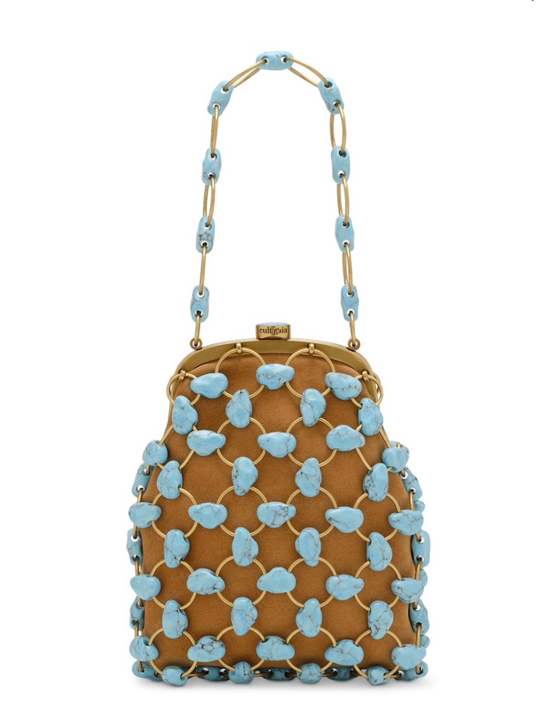 Price Firm - Cult Gaia Brielle Suede & Stone Wristlet
